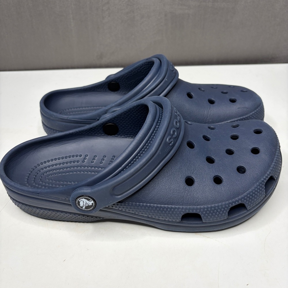 Crocs Classic Clog Unisex Mens 7 Womens 9 Navy Blue Slip On Comfort Water Shoes